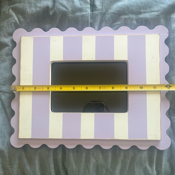 New Arrivals Inc Picture Frames Purple White Baby Room Scallop Polka Dots Stripe - Picture 4 of 8